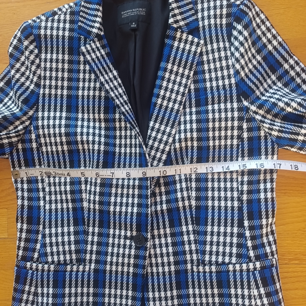 Banana Republic Long & Lean Plaid  Women's Blazer Size 6 Business Corporate - Picture 8 of 14